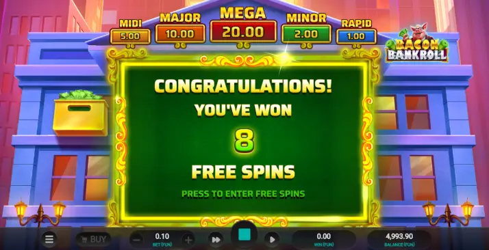 Cash In Big Tema Anti-Mainstream di Bacon Bankroll by Relax Gaming